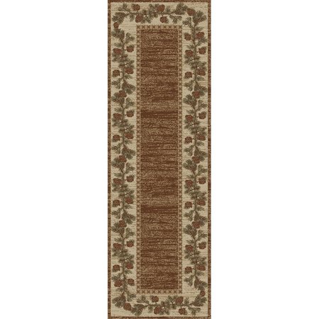 SLEEP EZ 2 ft. 3 in. x 7 ft. 7 in. Hearthside Mountain View Area Rug, Brown SL2621699